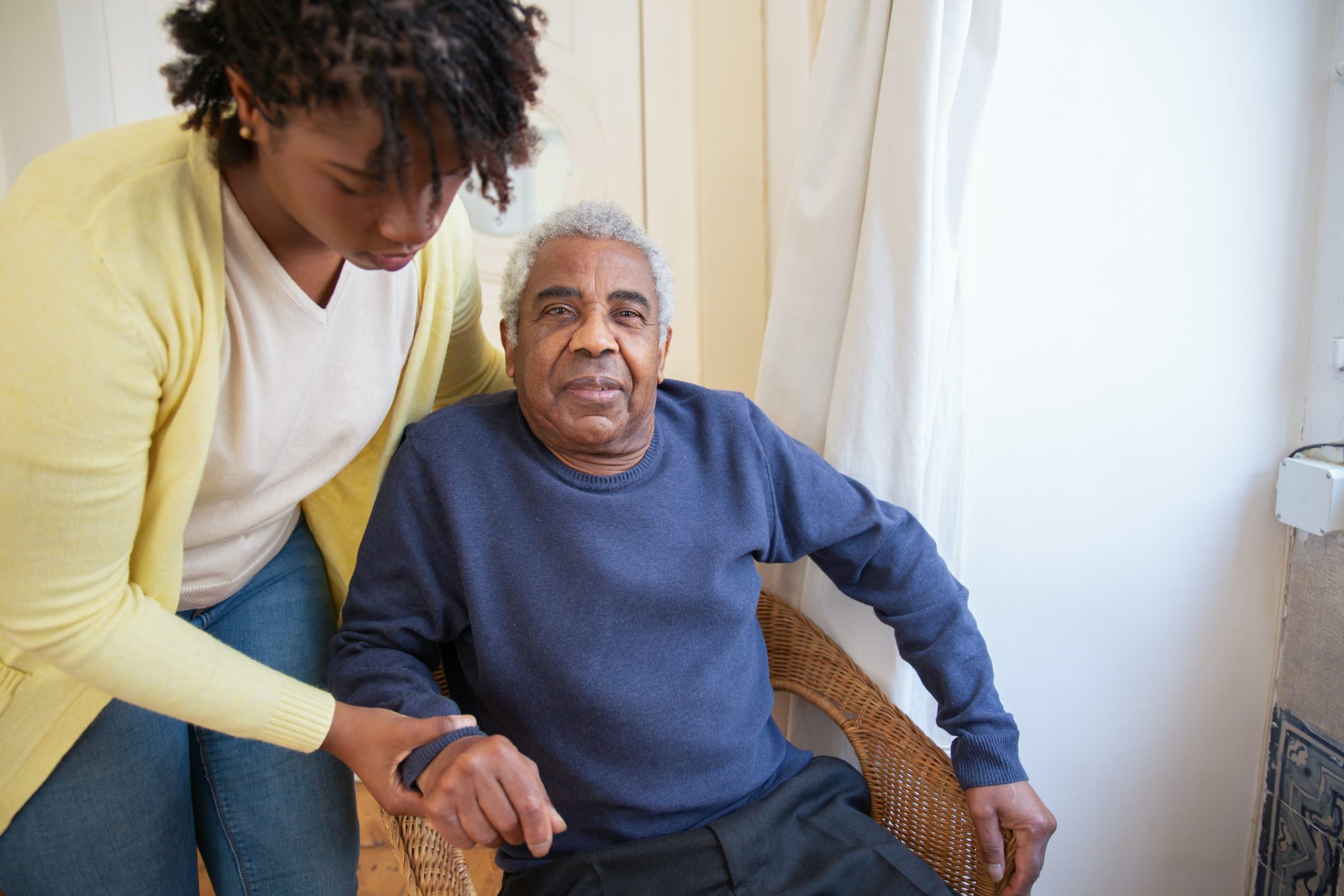 Photo by Kampus Production: https://www.pexels.com/photo/woman-assisting-elderly-man-7551667/