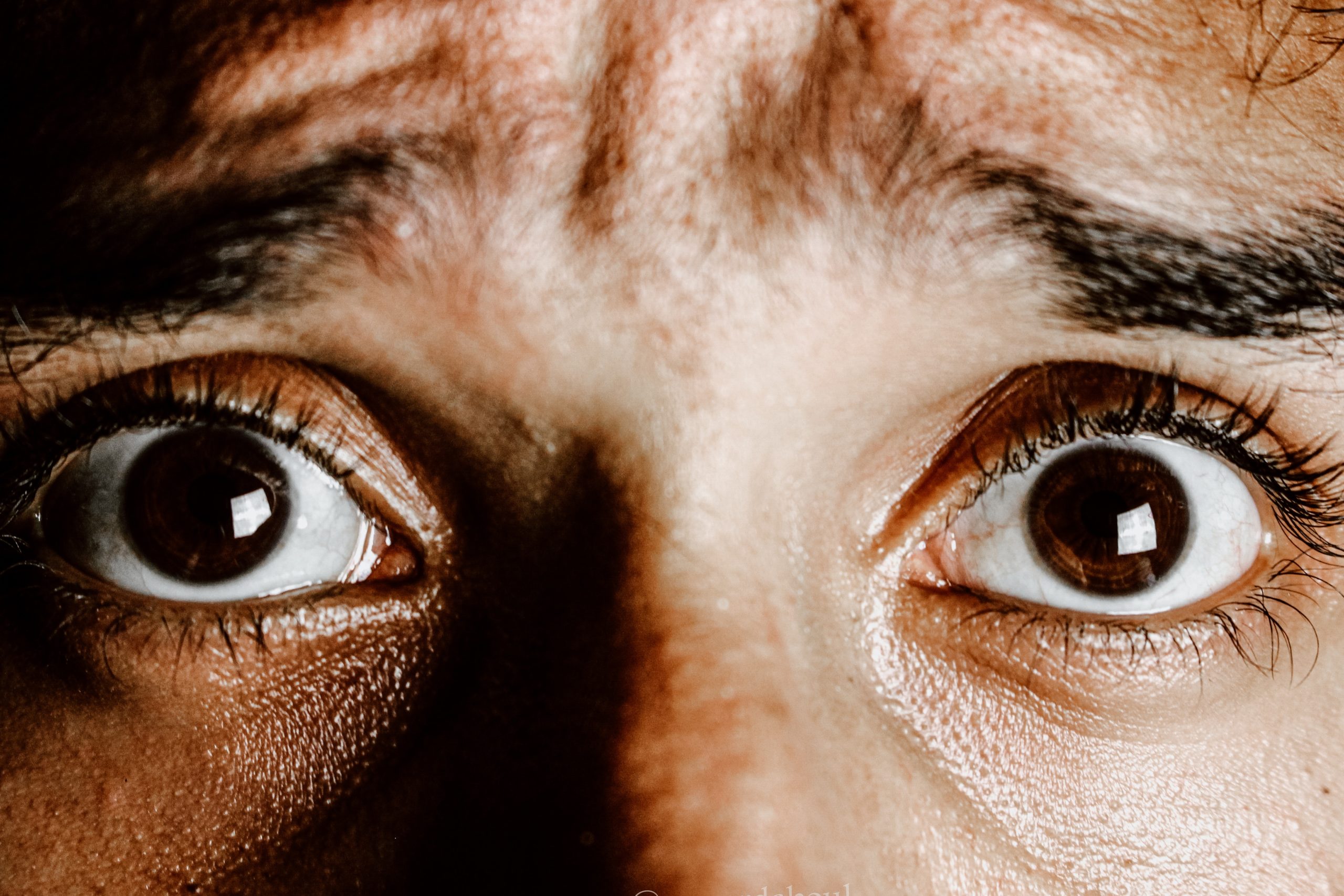 Photo by samer daboul: https://www.pexels.com/photo/extreme-close-up-photo-of-frightened-eyes-4178738/